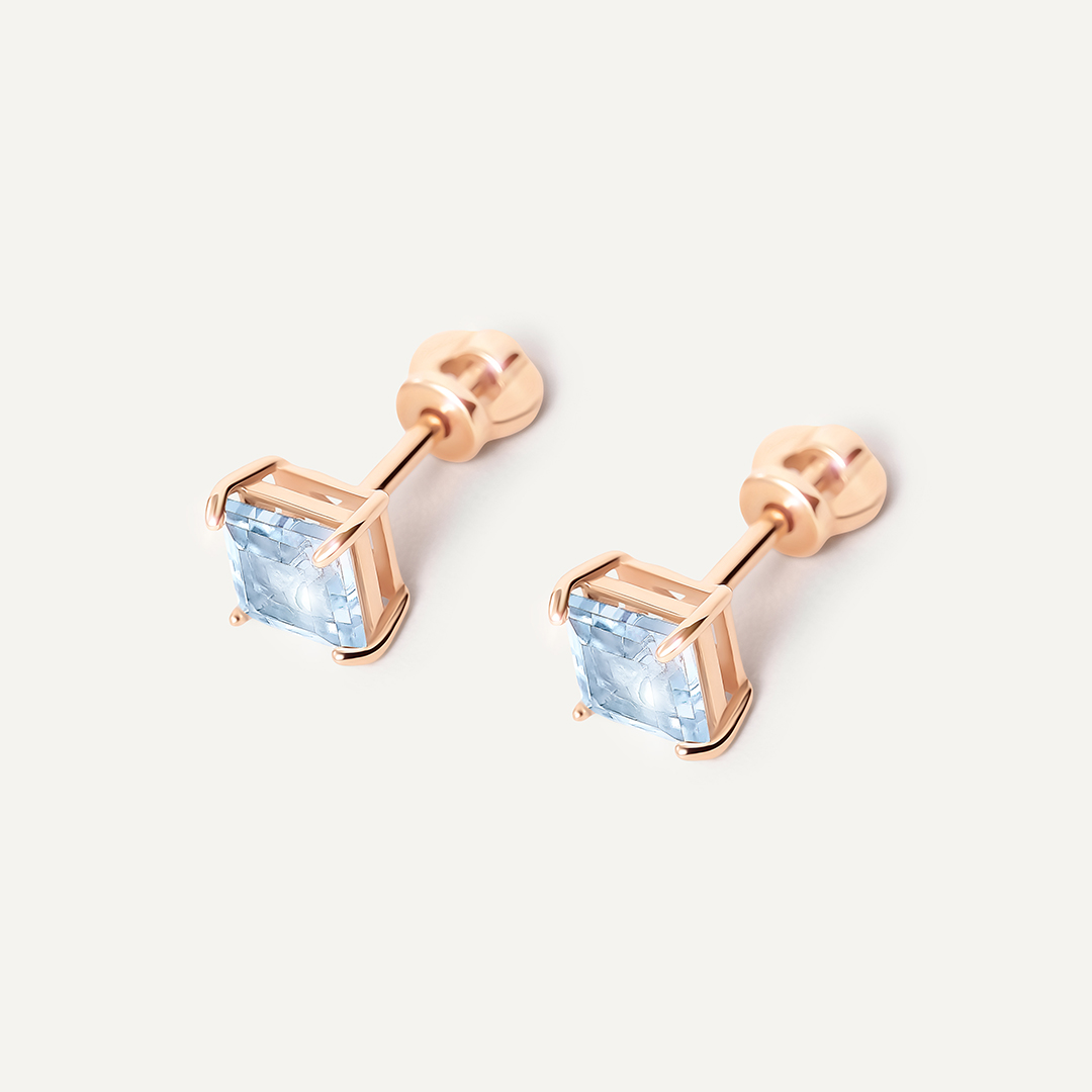 Серьги-пусеты из золота с топазами