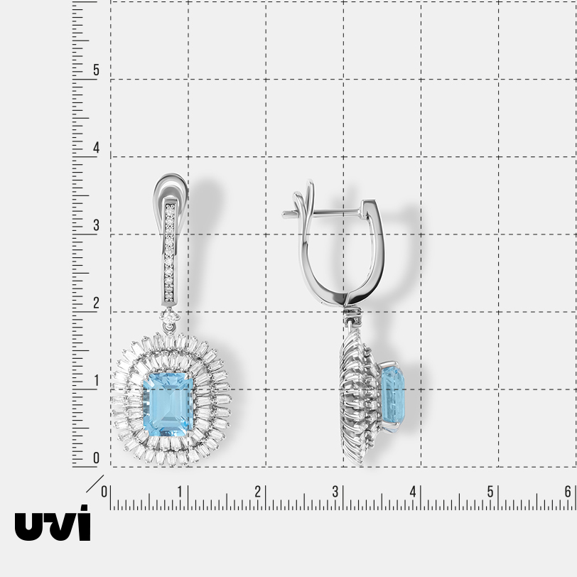Серьги из белого золота с топазами