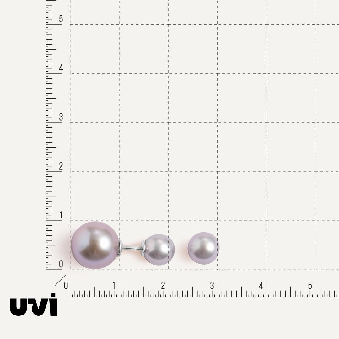 Серьги-пусеты из белого золота с жемчугом Эдисон