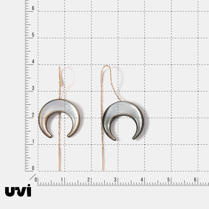 Серьги-протяжки из золота с перламутром "Лунница"