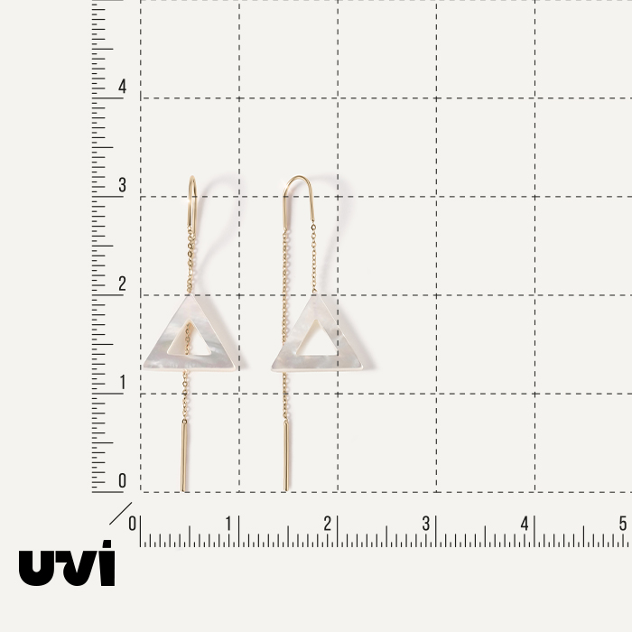 Серьги-протяжки из желтого золота с перламутром