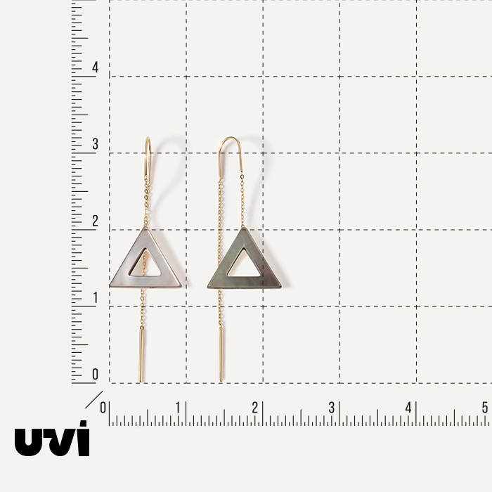 Серьги-протяжки из желтого золота с перламутром