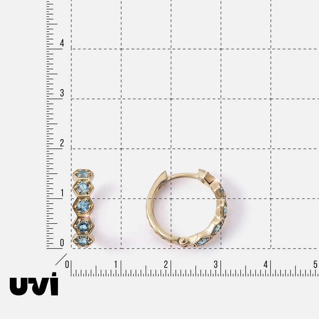 Серьги-конго из желтого золота с топазами