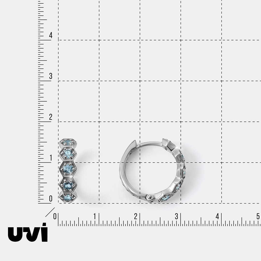 Серьги-конго из белого золота с топазами