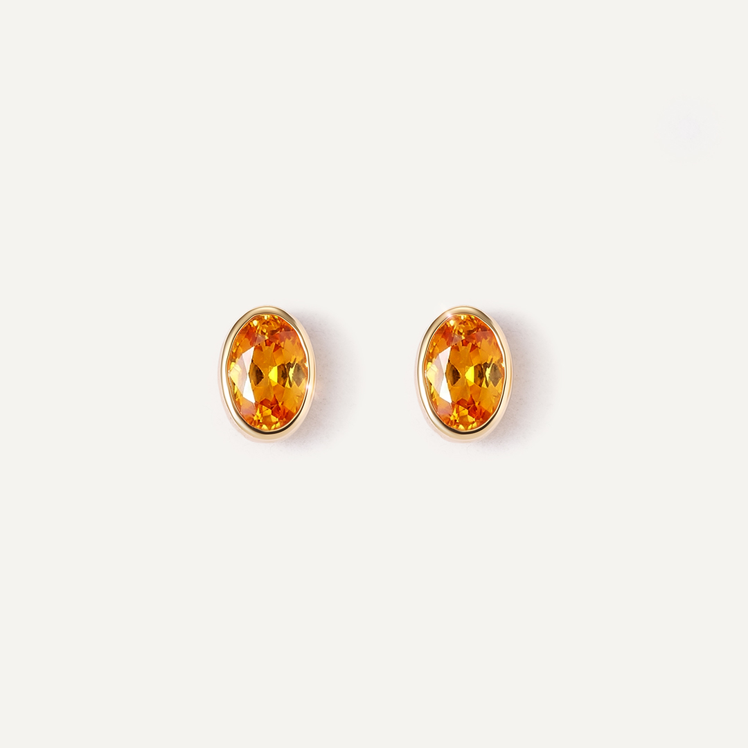 Серьги-пусеты из желтого золота с мультисапфирами