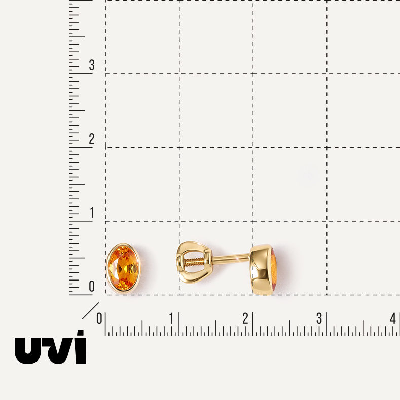 Серьги-пусеты из желтого золота с мультисапфирами