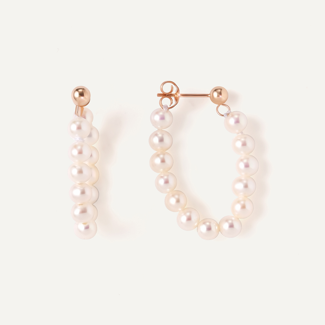 Серьги-пусеты из золота с жемчугом