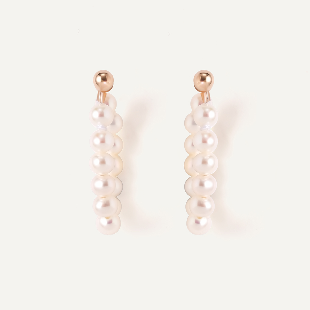 Серьги-пусеты из золота с жемчугом