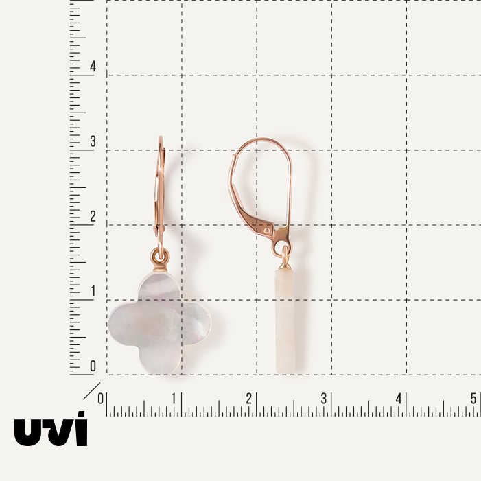 Серьги из золота с перламутром "Клевер"