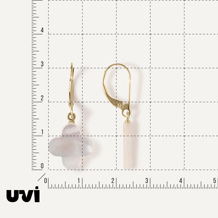 Серьги из желтого золота с перламутром "Клевер"