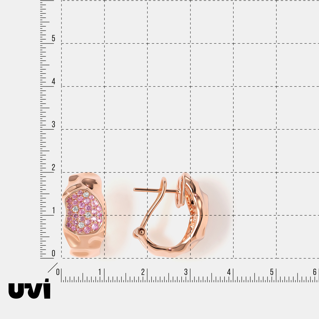 Серьги из золота с розовыми сапфирами
