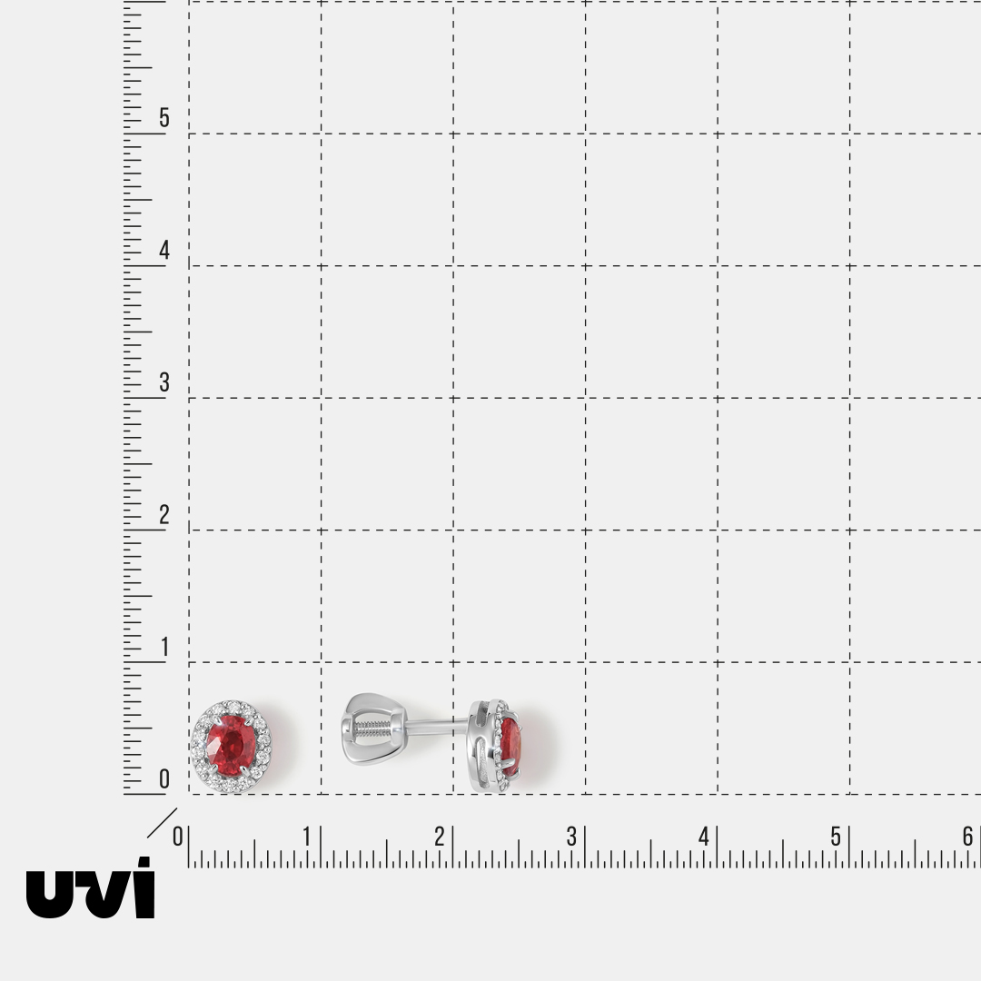 Серьги-пусеты из белого золота с мультисапфирами
