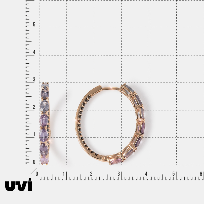 Серьги-конго из золота со шпинелью