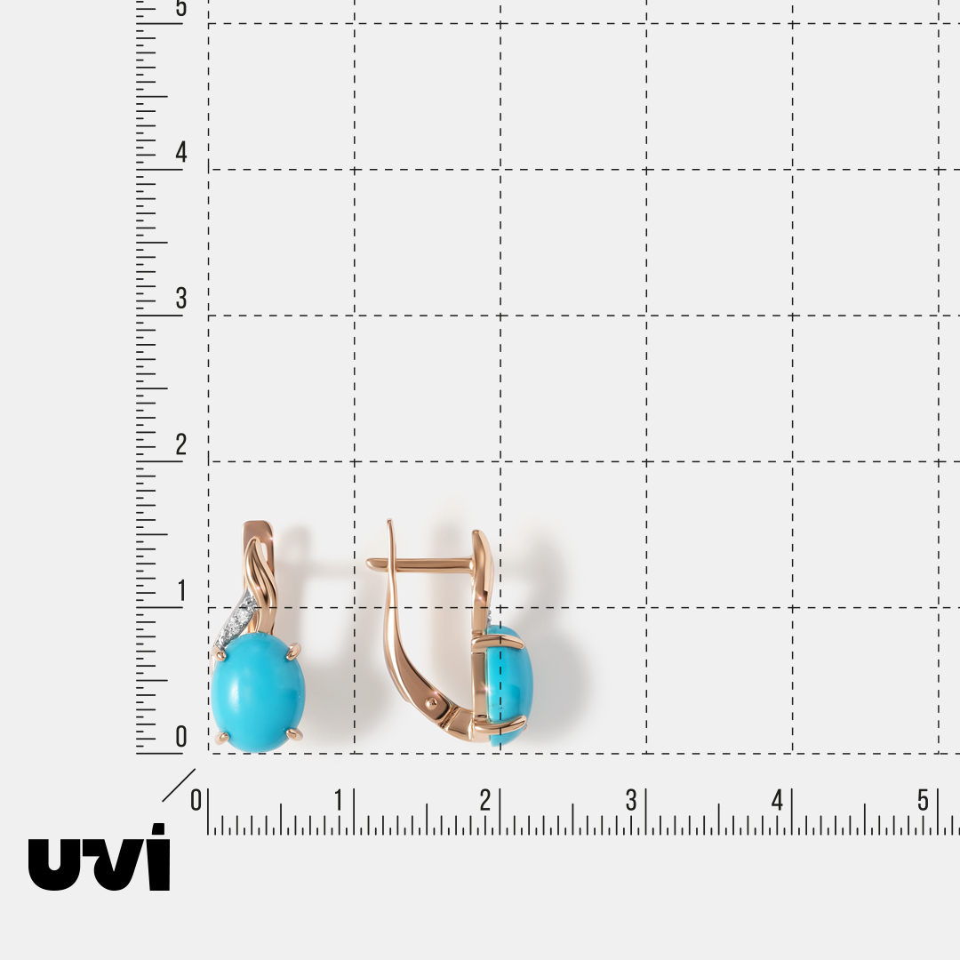 Серьги из золота с бирюзой