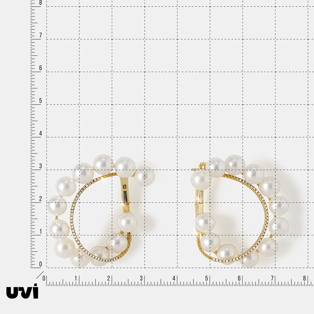 Серьги из желтого золота с жемчугом