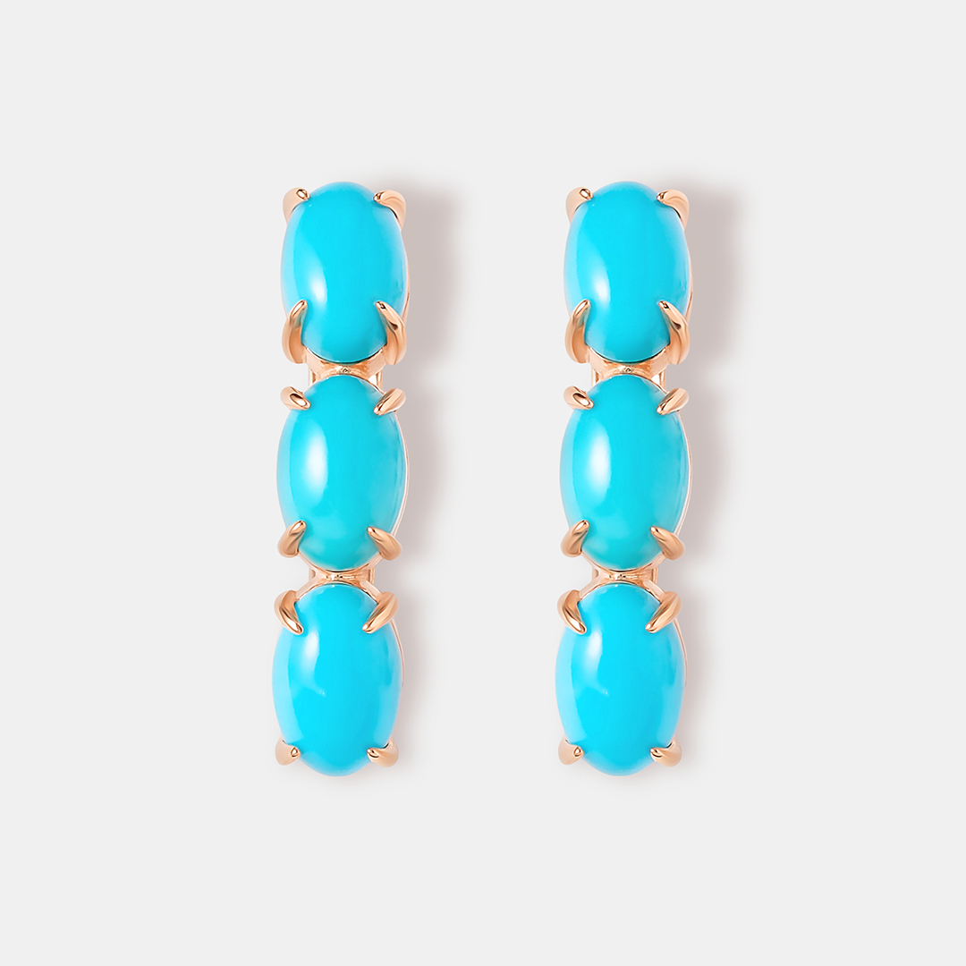 Серьги из золота с бирюзой