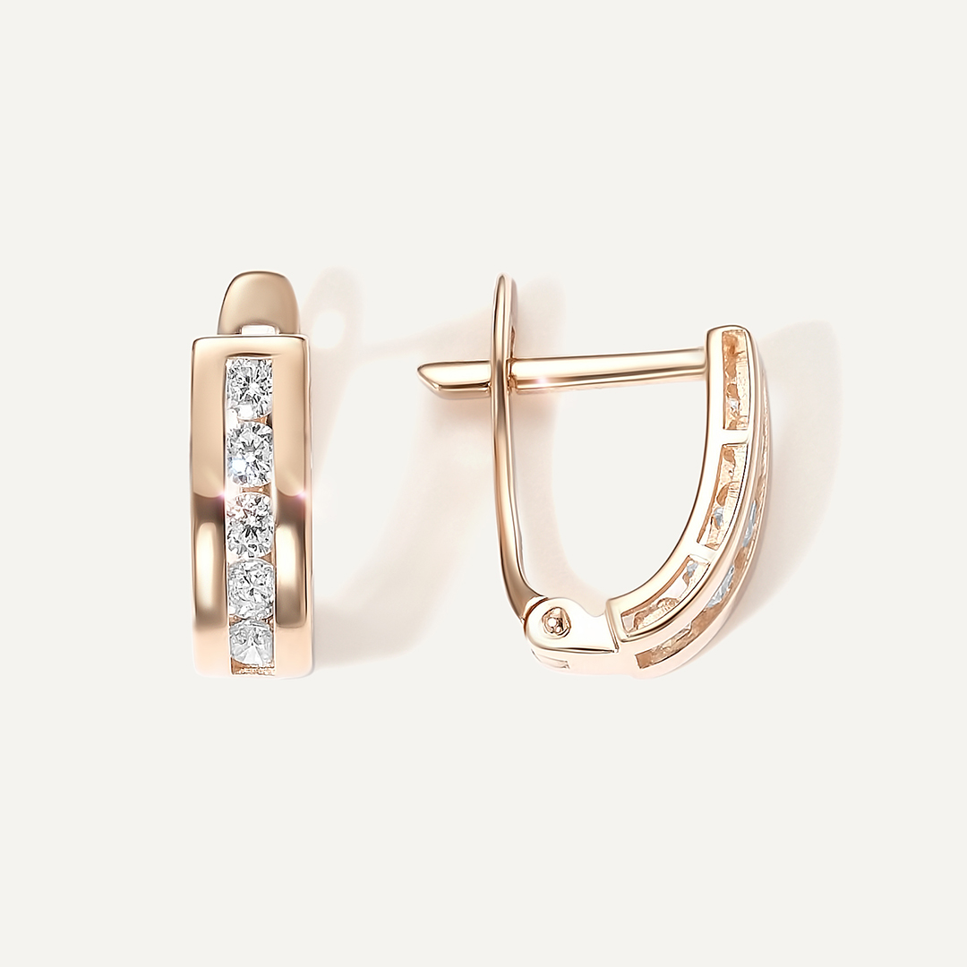 Серьги из золота с фианитами