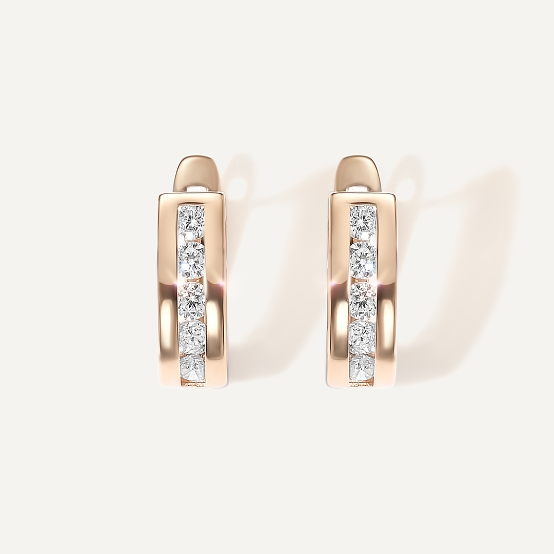 Серьги из золота с фианитами