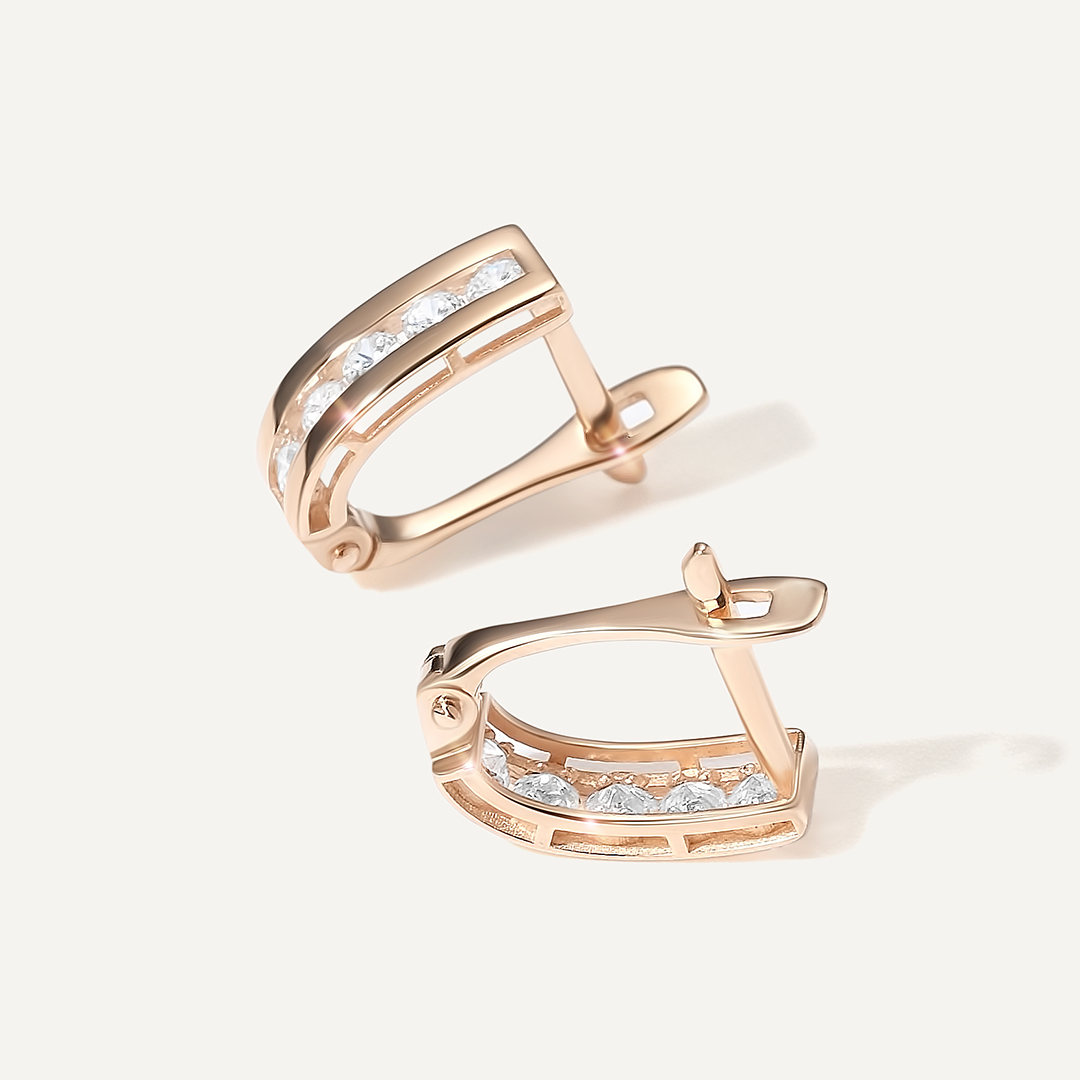 Серьги из золота с фианитами