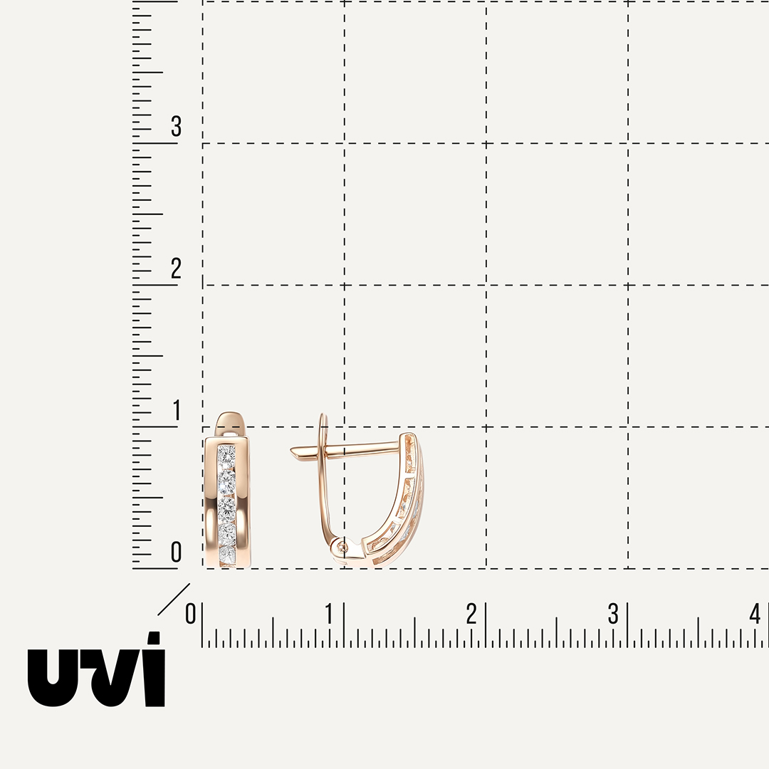 Серьги из золота с фианитами