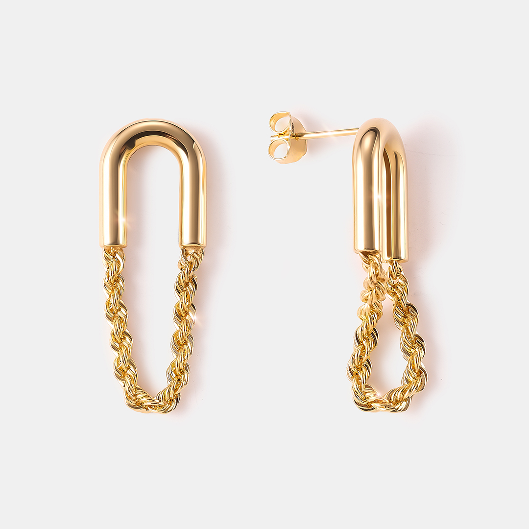 Серьги-пусеты из желтого золота