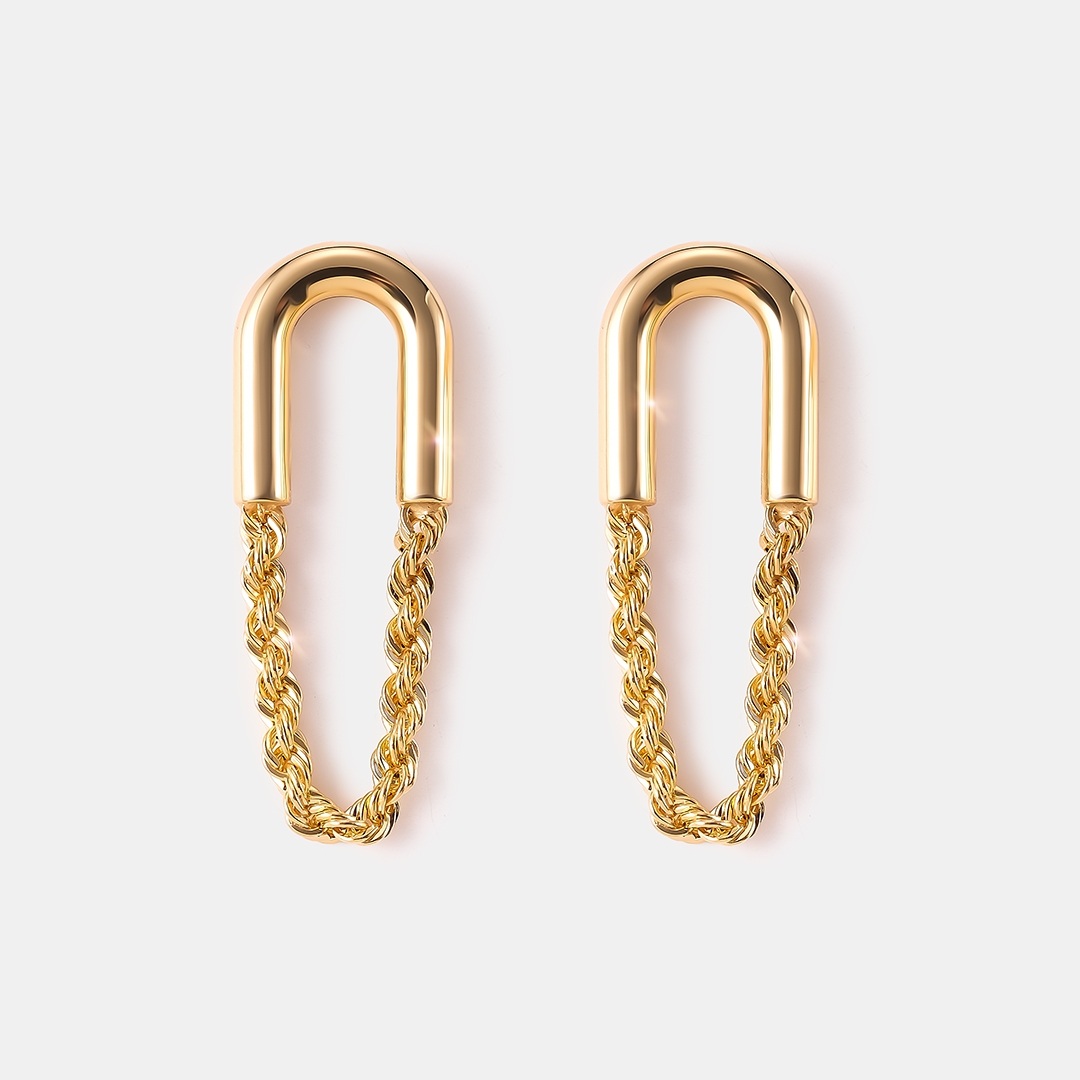 Серьги-пусеты из желтого золота