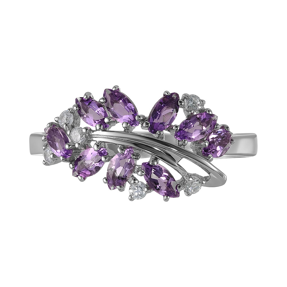 Серебряное кольцо с аметистами