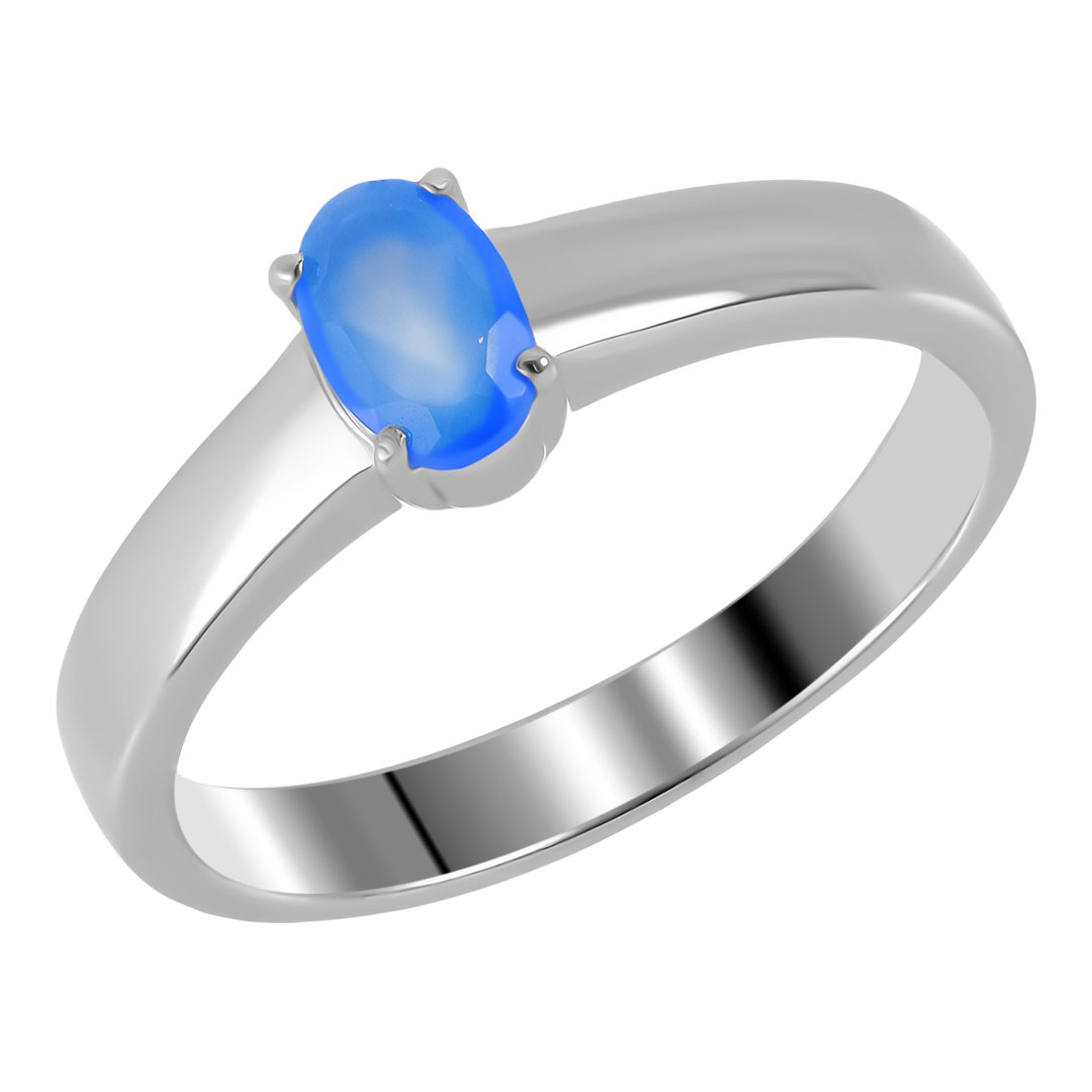 Серебряное кольцо 925 пробы; вставки 1 Агат голубой;