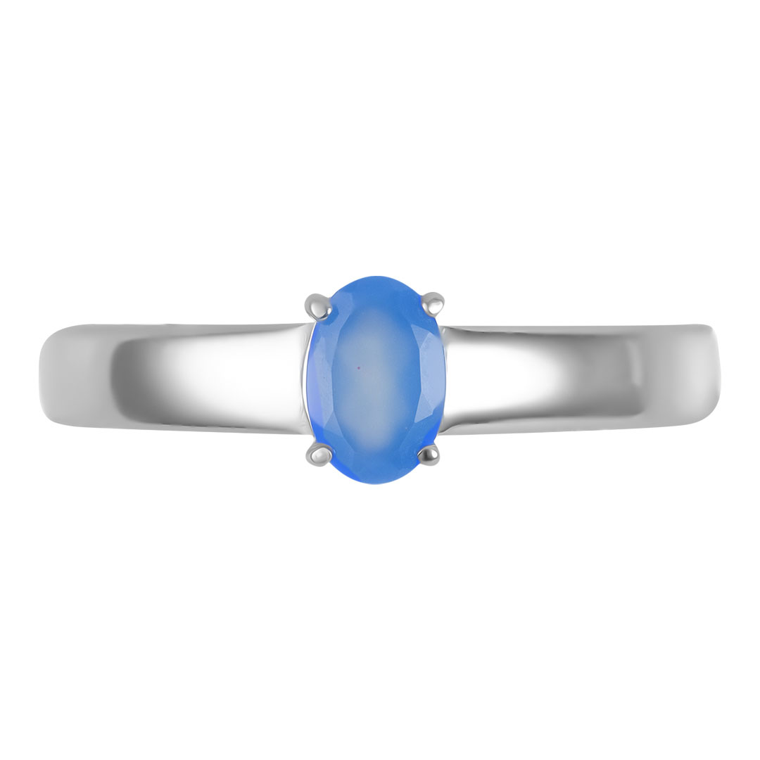Серебряное кольцо 925 пробы; вставки 1 Агат голубой;
