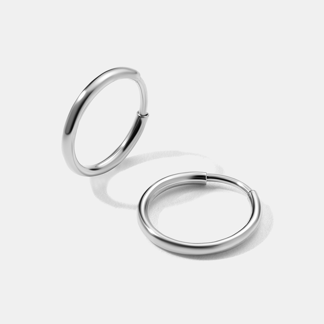 Серьги-конго из белого золота