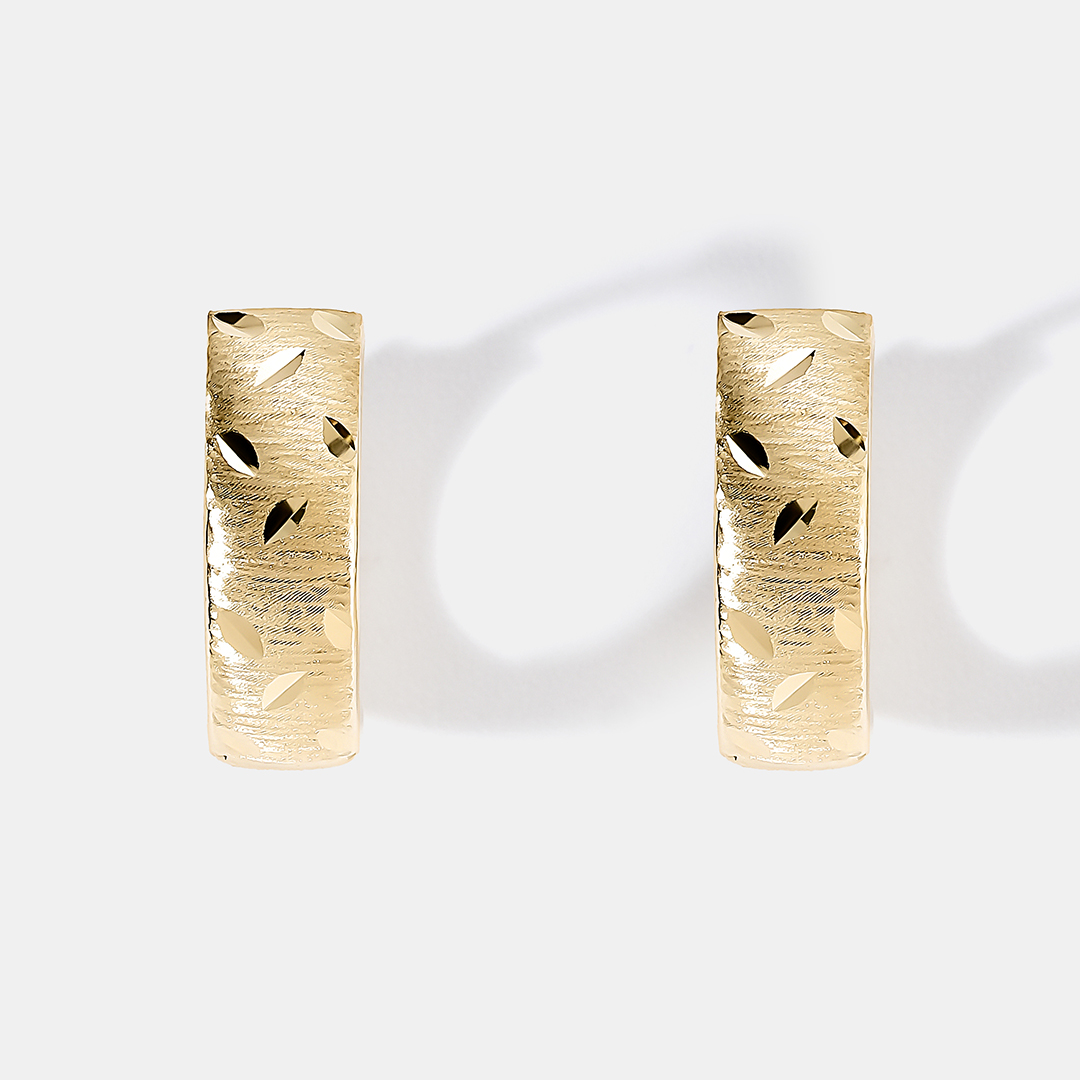 Серьги-конго из желтого золота