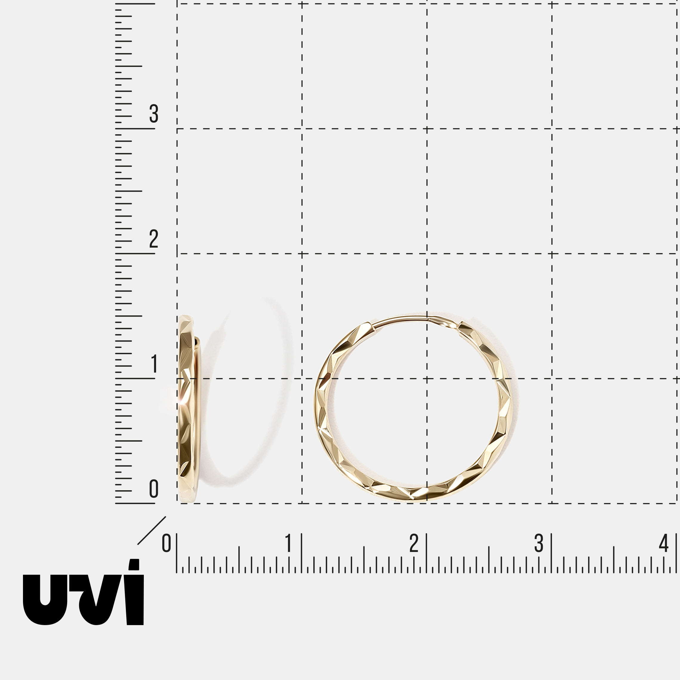 Серьги-конго из желтого золота