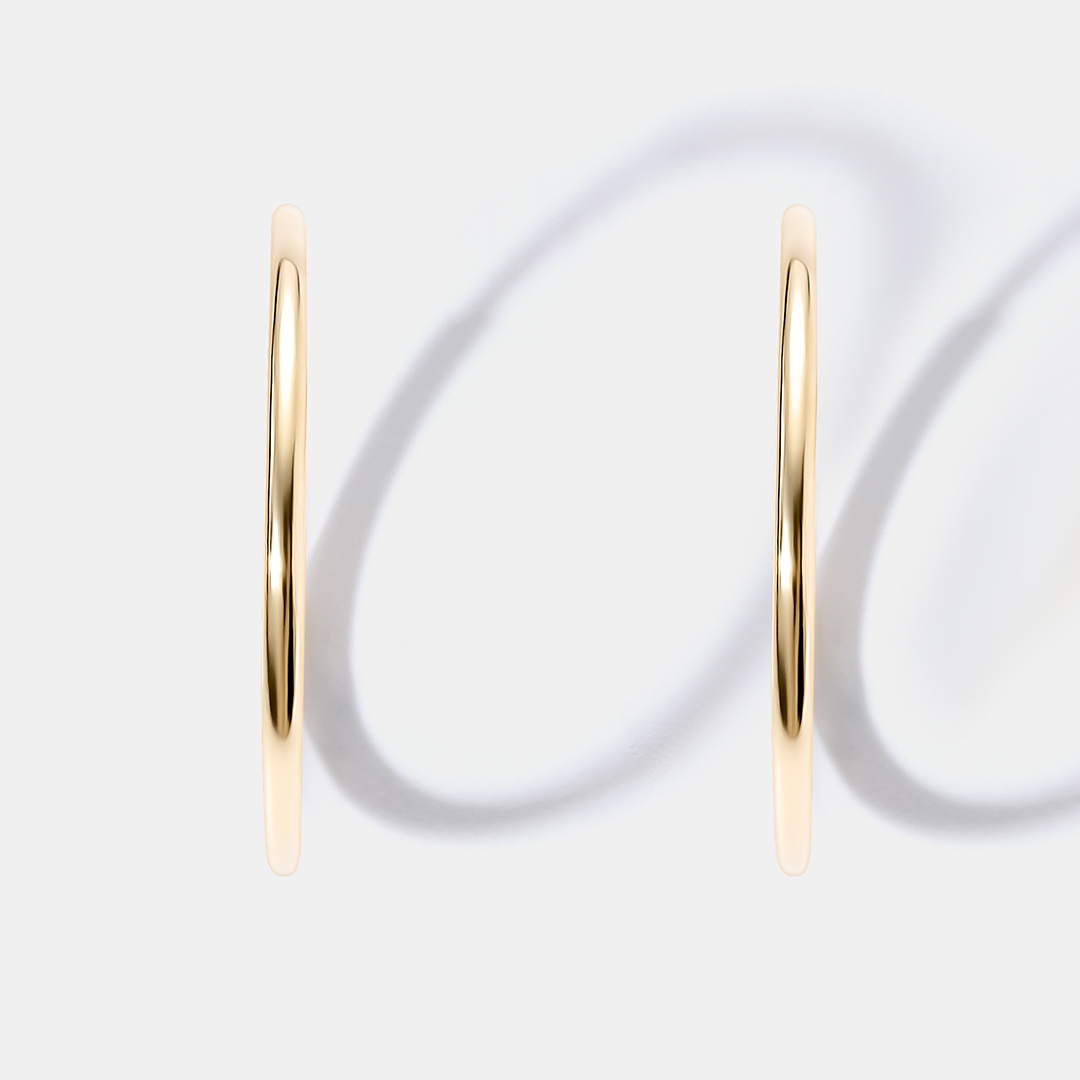 Серьги-конго из желтого золота