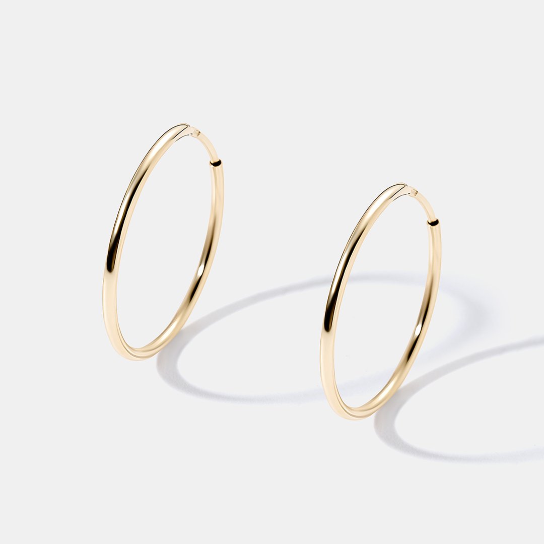 Серьги-конго из желтого золота