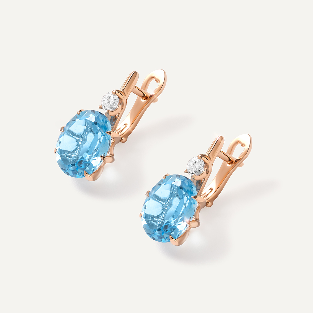 Серьги из золота с топазами