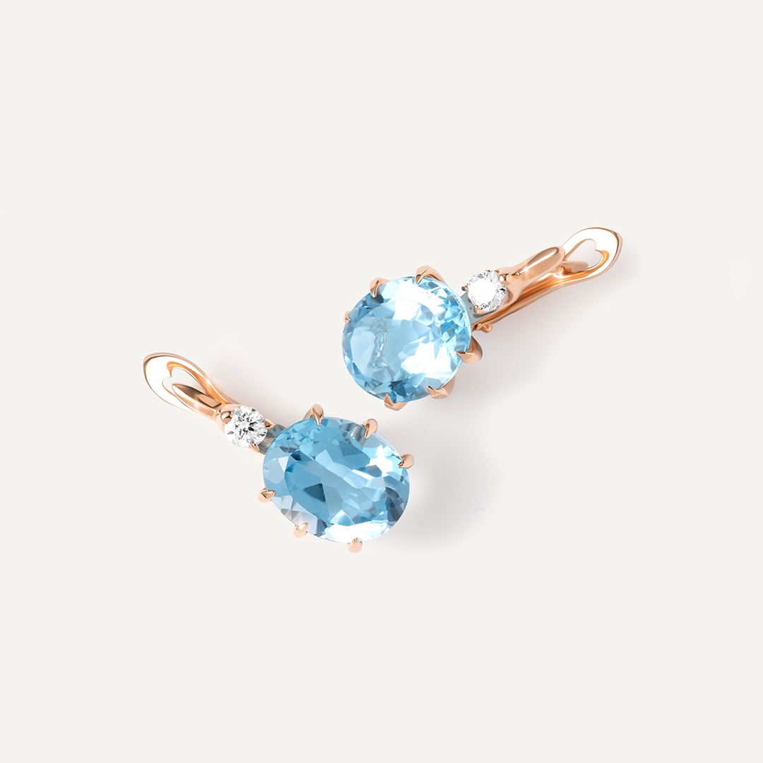 Серьги из золота с топазами