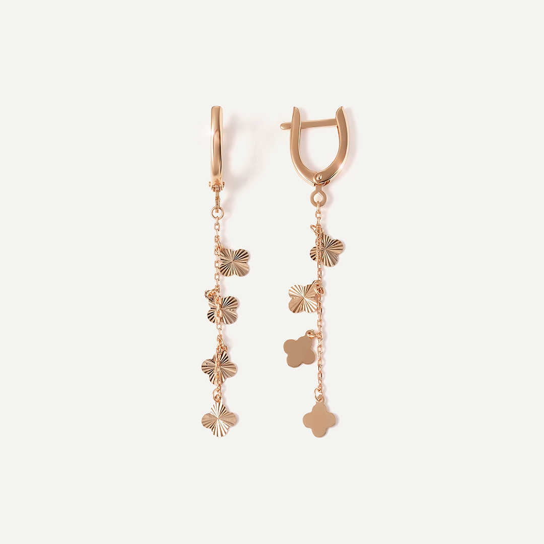 Серьги из золота "Клевер"