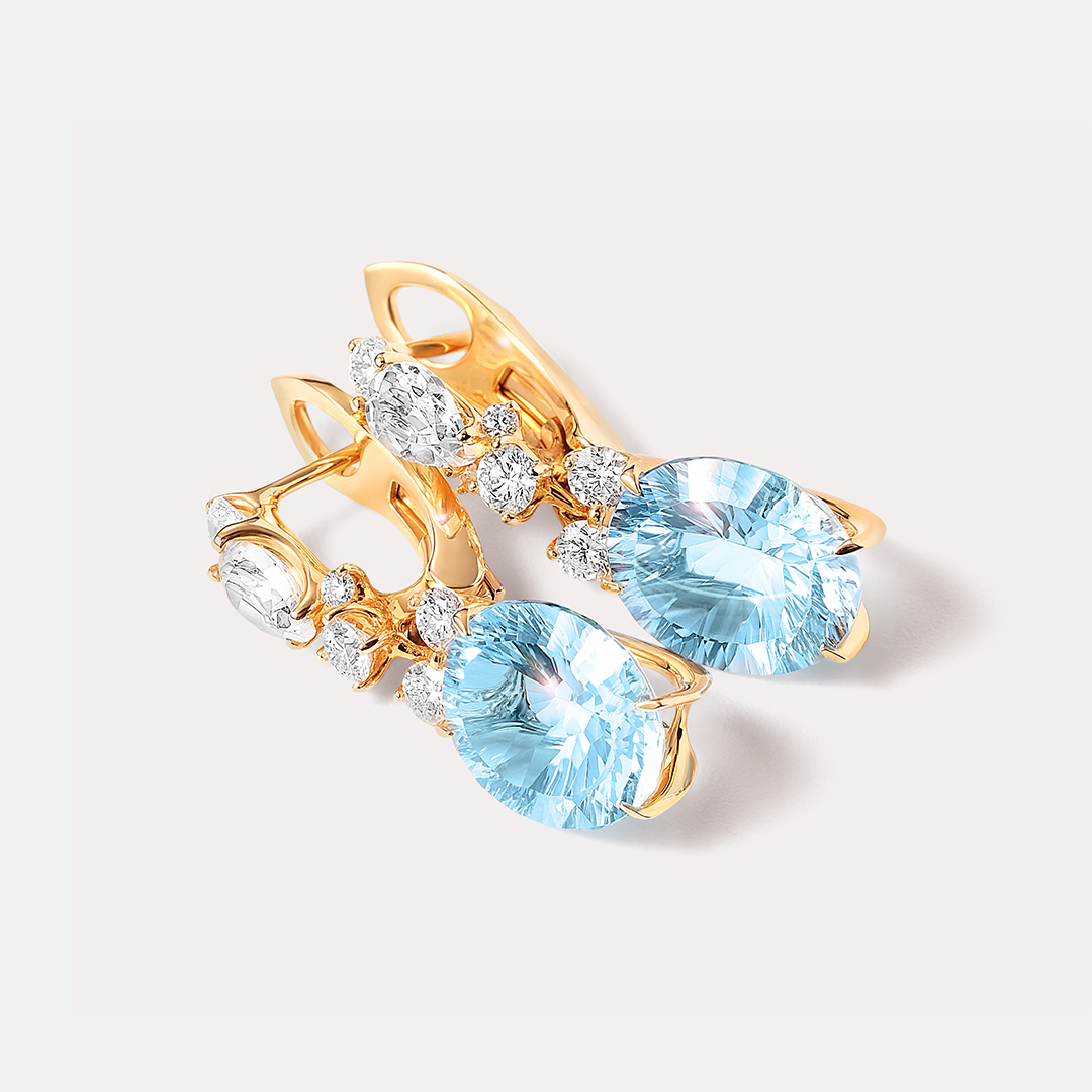 Серьги из золота с топазами