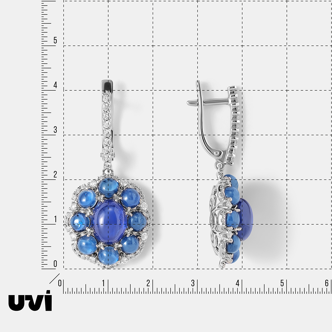 Серьги из белого золота с сапфирами
