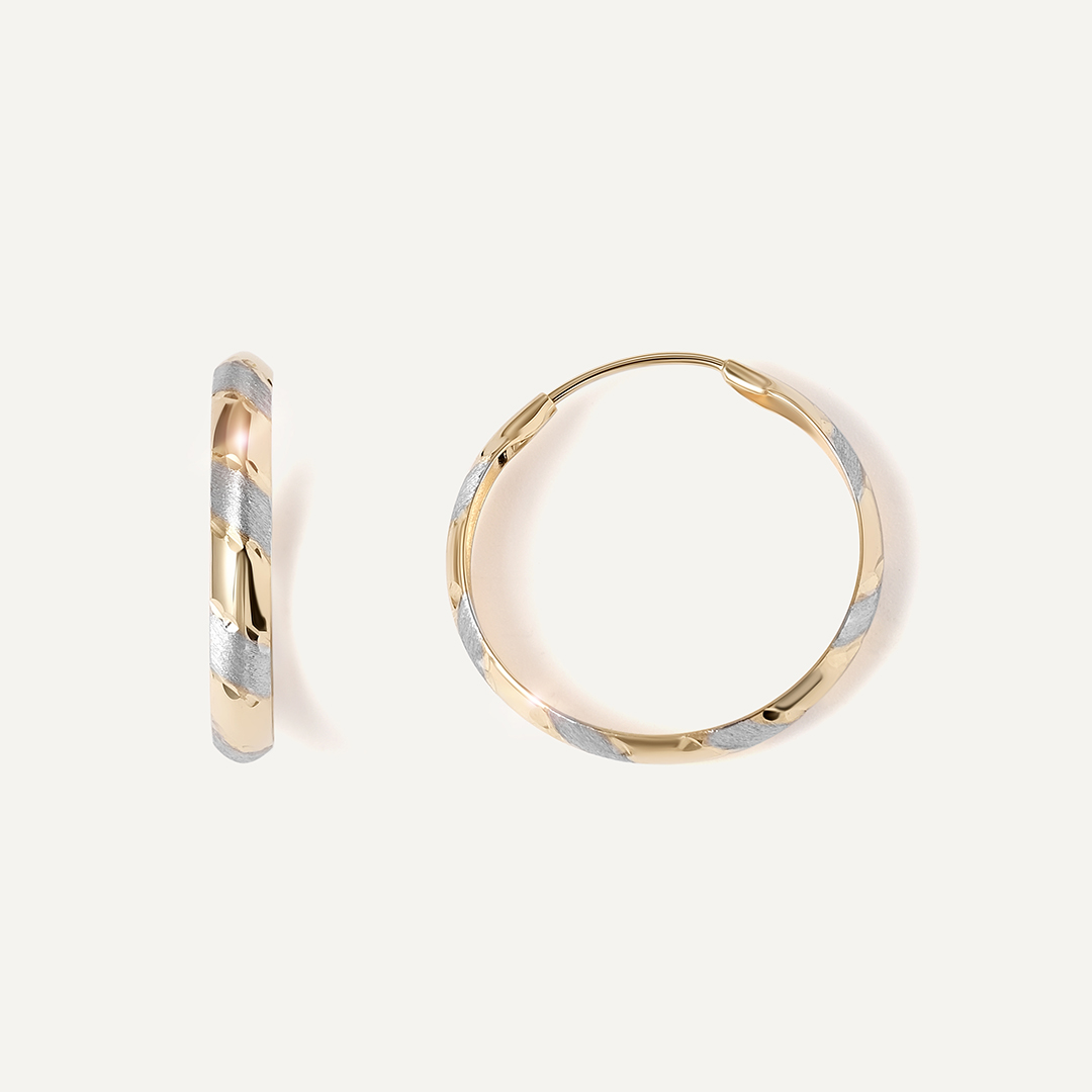 Серьги-конго из желтого золота