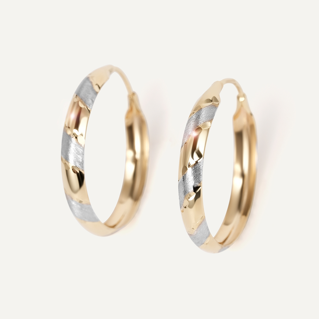 Серьги-конго из желтого золота