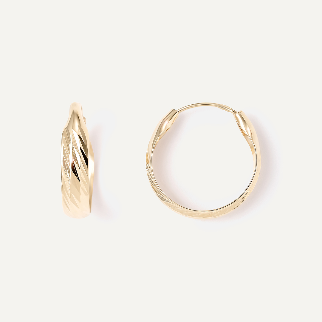 Серьги-конго из желтого золота