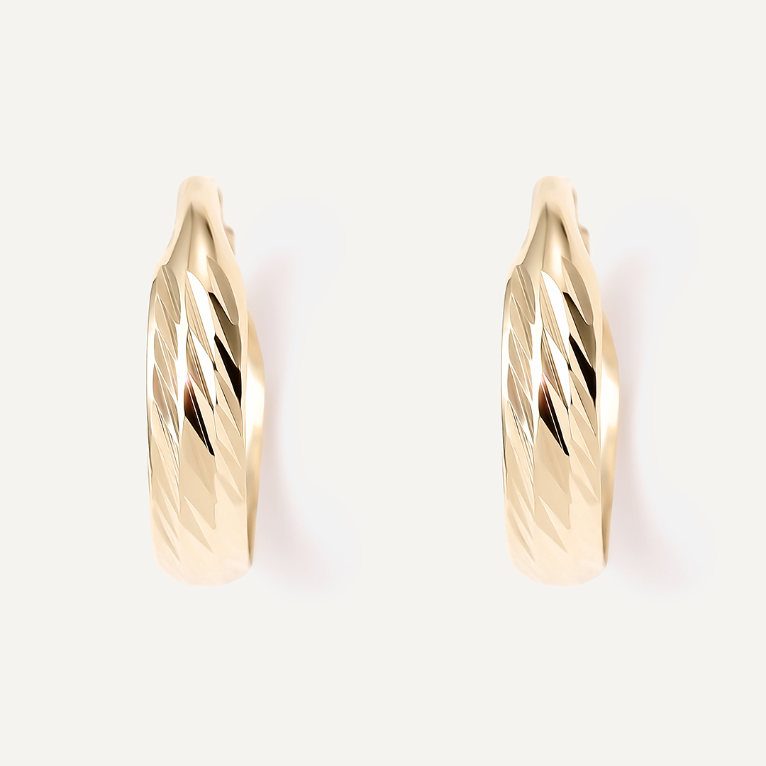 Серьги-конго из желтого золота