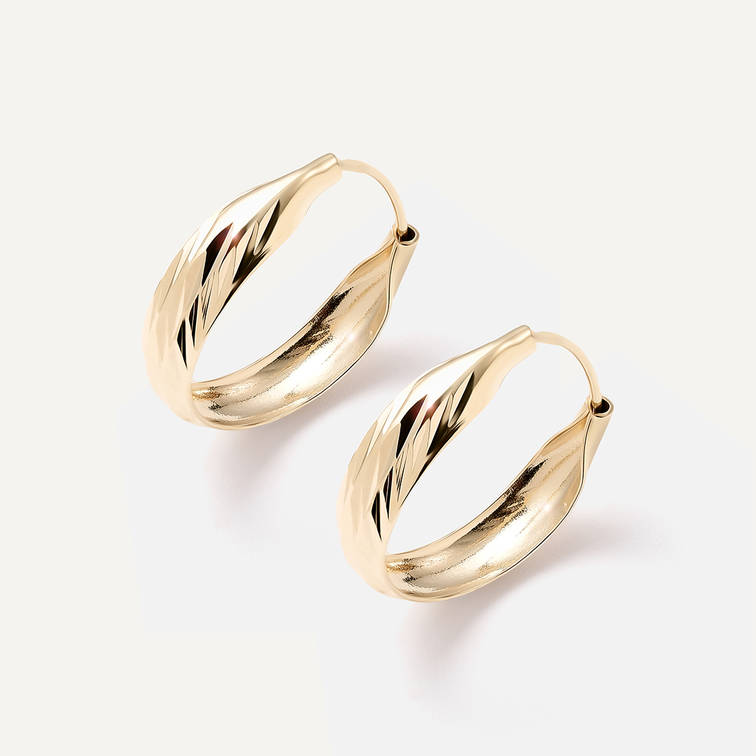 Серьги-конго из желтого золота