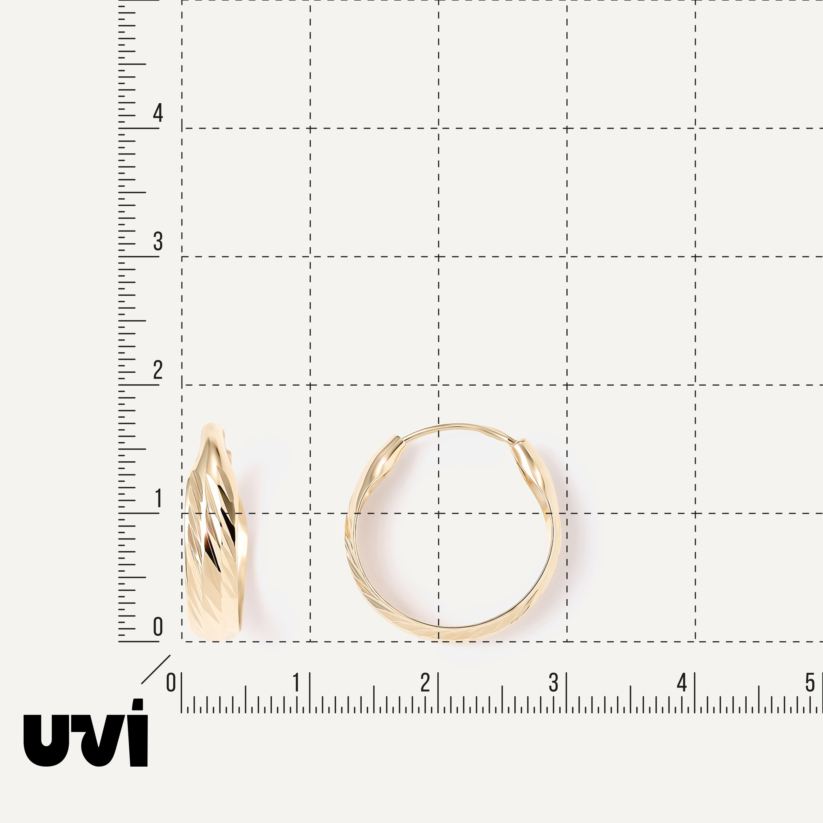 Серьги-конго из желтого золота