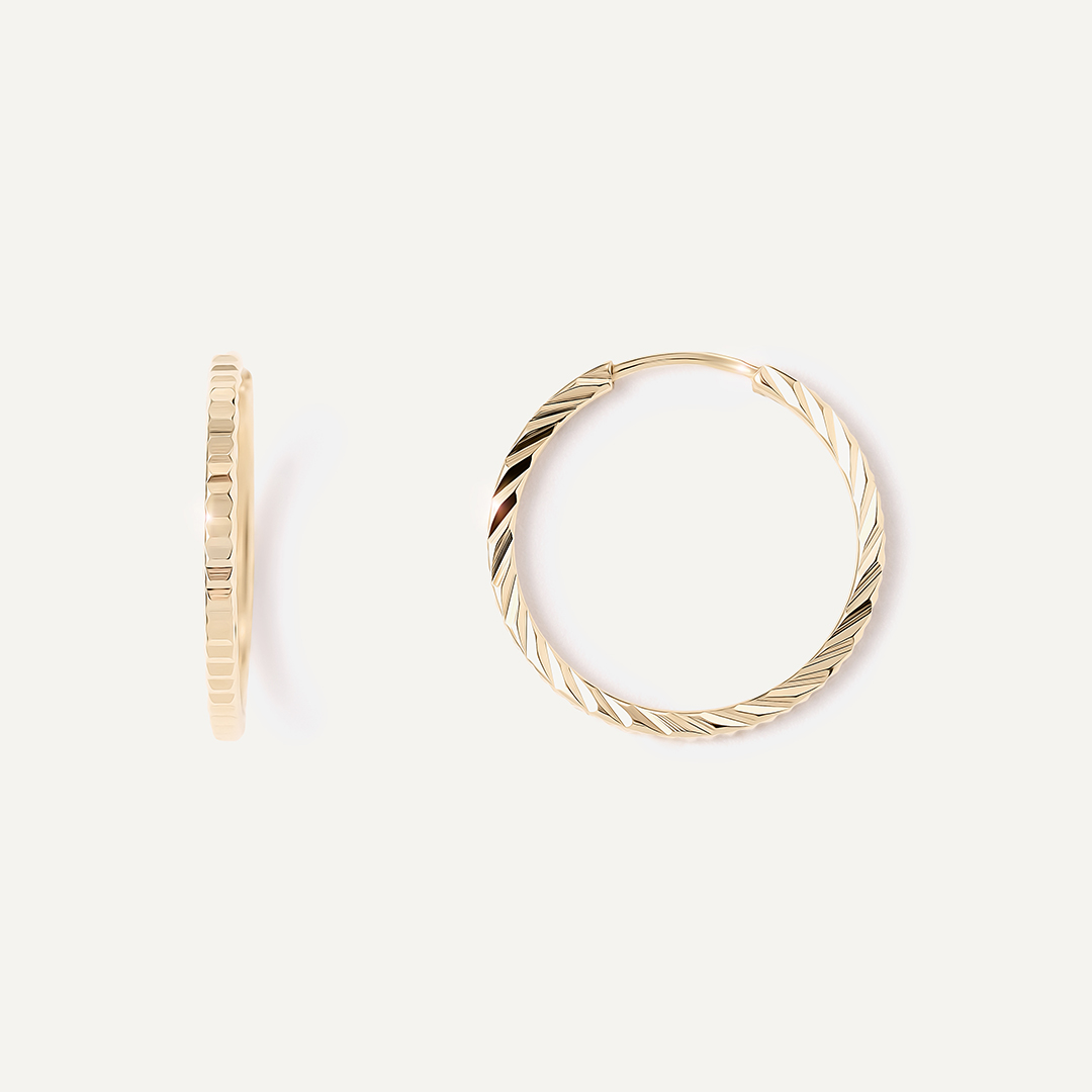 Серьги-конго из желтого золота