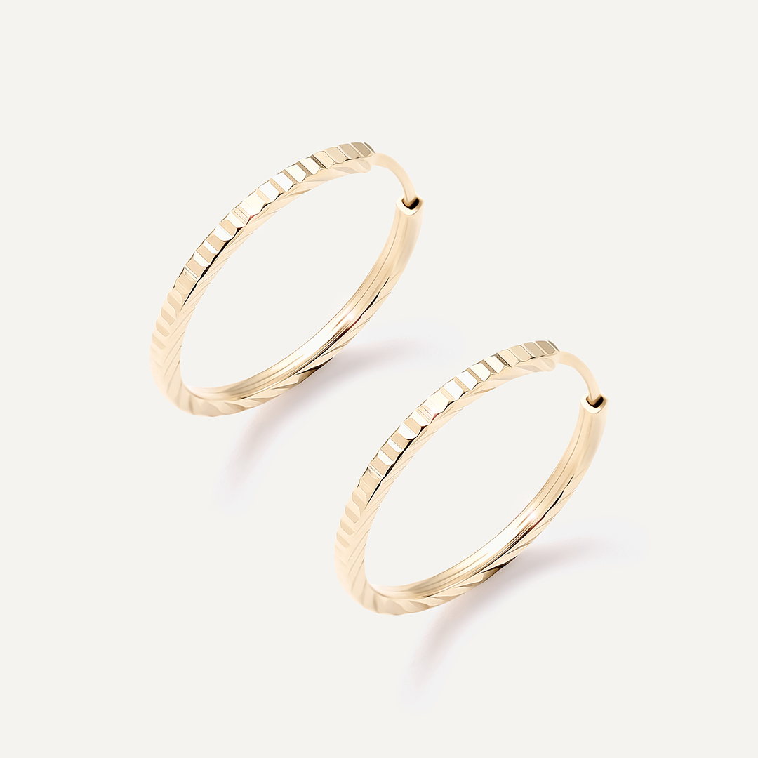 Серьги-конго из желтого золота