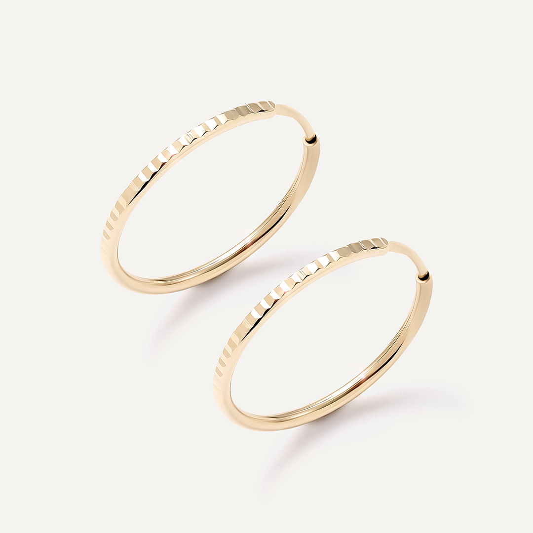 Серьги-конго из желтого золота