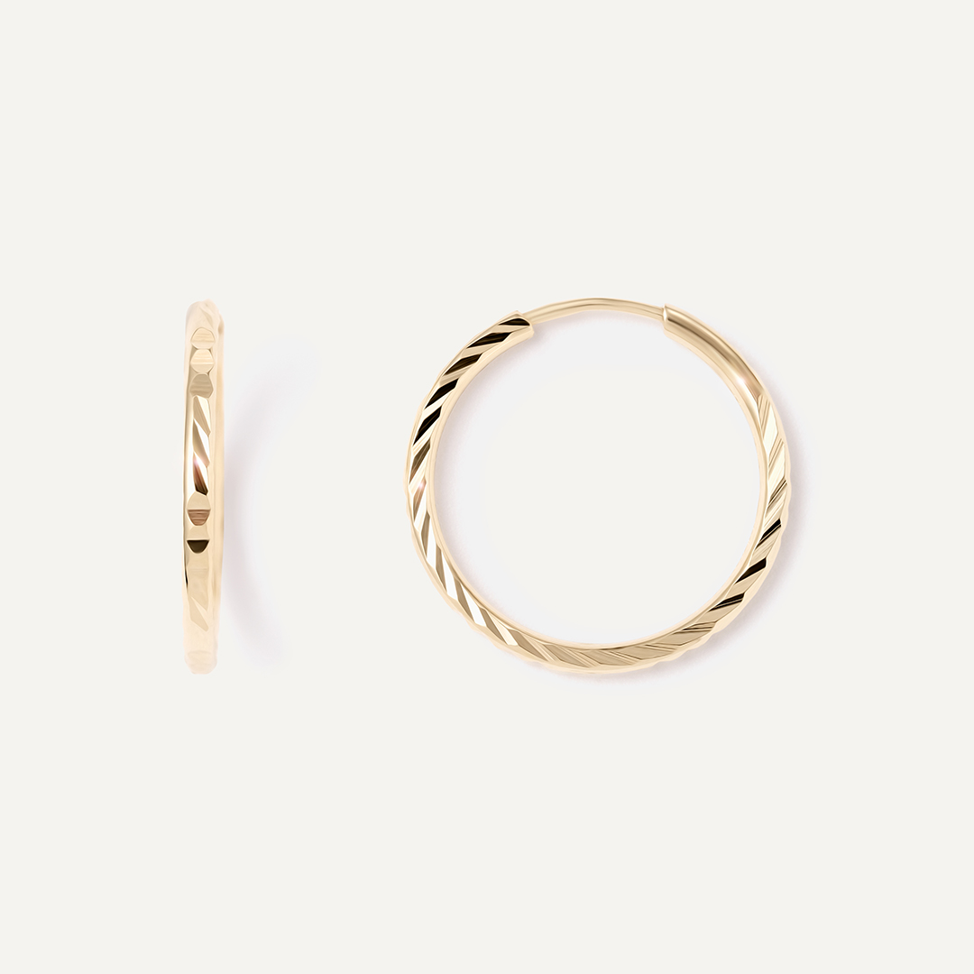 Серьги-конго из желтого золота