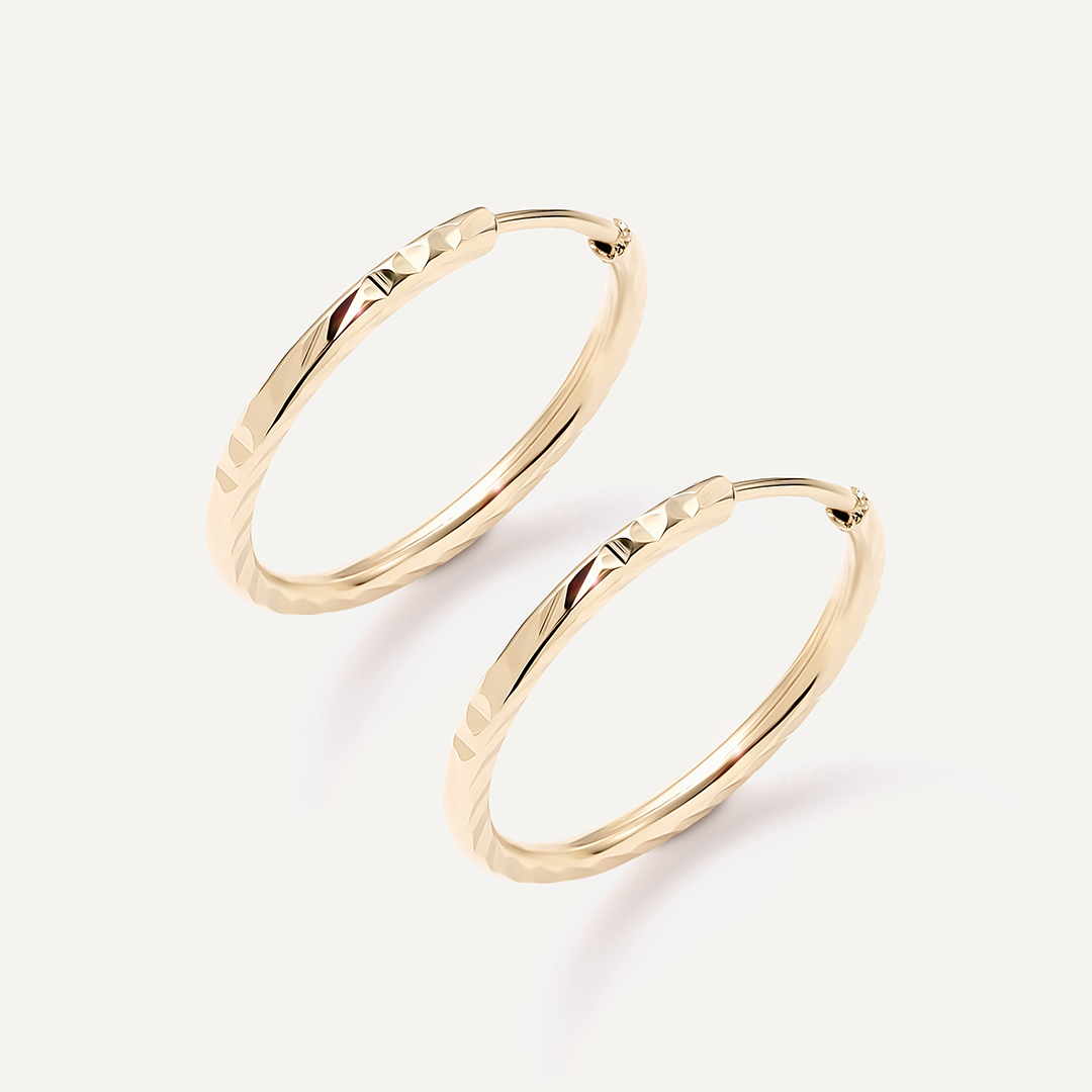 Серьги-конго из желтого золота